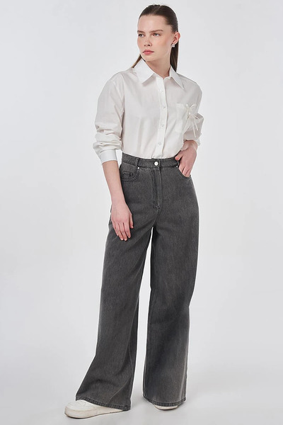 Kayra Wide Leg Denim Trousers Extra Light Super Stone Wash