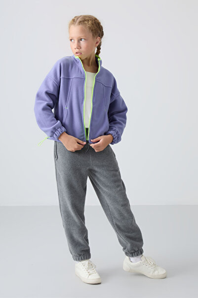TOMMY LIFE Lilac Thick Soft Textured Standard Fit Embroidered Fleece Girls' S...