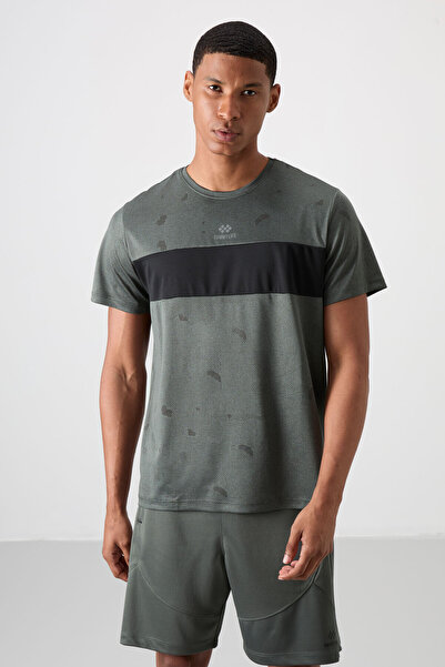 TOMMY LIFE Haki Nefes Alan Jakarlı İnce Esnek Standart Fit Erkek Performans T...