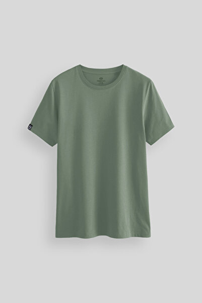 TOMMY LIFE Tricou de bază cu mânecă scurtă pentru bărbați, verde deschis, cu ...