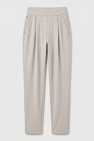 TOMMY LIFE Beige Comfortable Fit Women's Sweatpants with Hidden Pocket Detail...