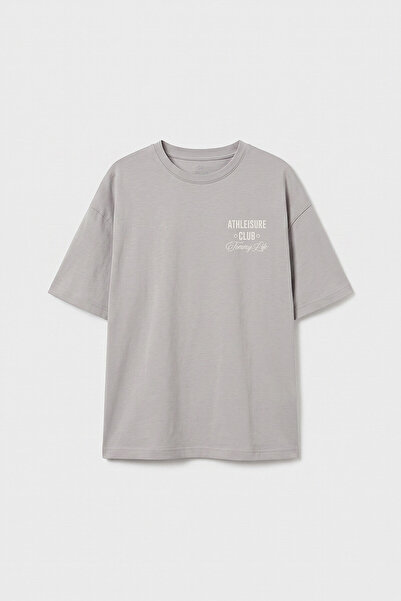 TOMMY LIFE Stone Oversize Short Sleeve Printed Girls' T-Shirt - 75175