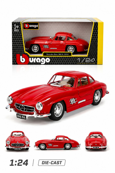 craftivio 1:24 Mercedes-Benz 300 Sl 1954 Red Diecast Model Car