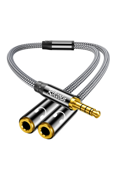 Choice5 1.2m 3.5mm Headphone Splitter Audio Adapter HiFi Sound TRRS Stereo Ca...