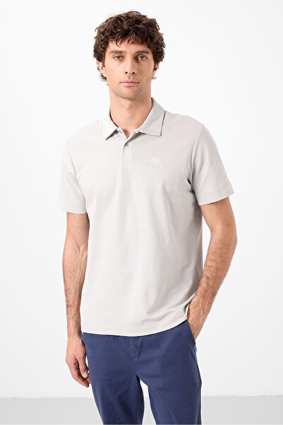 TOMMY LIFE Stone Standard Fit Basic Polo Neck Men's T-Shirt - 87748