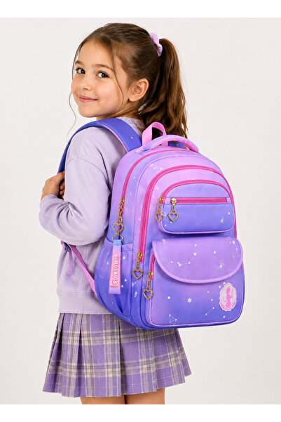 tiny wood Ultra Light Orthopedic Primary Bag for Girl - Pink, Lilac, Purple