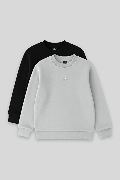 TOMMY LIFE Standard Fit 2-Pack Black-Stone Boys' Sweatshirt - 11232