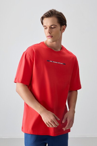 AIR JONES Fiesta 100% Cotton Thick Soft Textured Oversize Fit Printed Men's T...