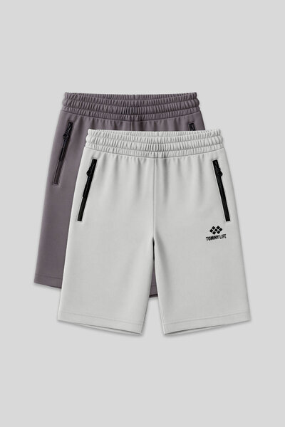TOMMY LIFE Standard Mold 2-Pack Dark Gray-Stone Men's Shorts - 81136