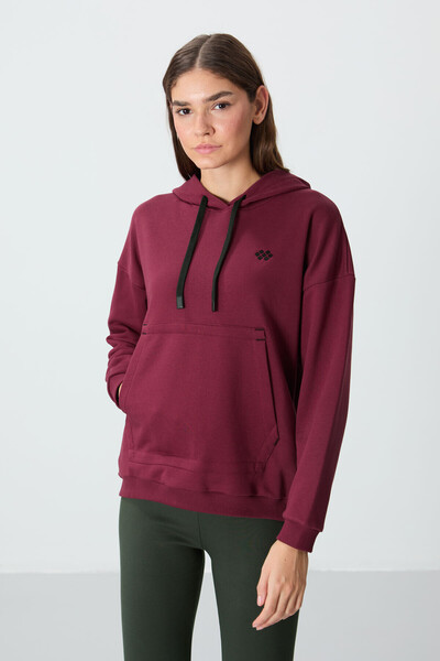 TOMMY LIFE Erguvan Compact Cotton Thick Smooth Textured Hooded Comfortable Fo...
