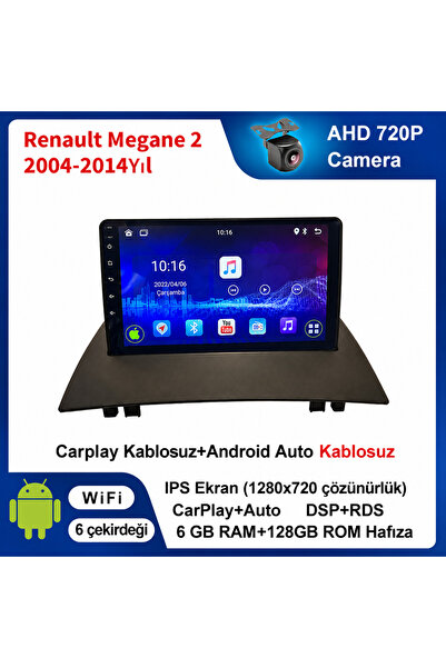 coni Renault Megane 2 2004-2014 Yıl uyumlu 6GB Ram 128GB Rom Hafıza Android K...