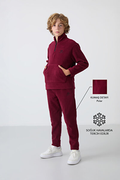 TOMMY LIFE Erguvan Thick Soft Textured Standard Fit Embroidered Fleece Boys' ...