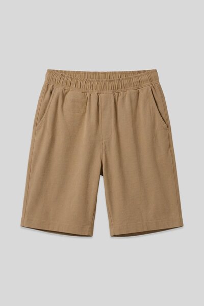 TOMMY LIFE Dark Beige Standard Fit Woven Lightweight Stretchy Chino Men's Sho...