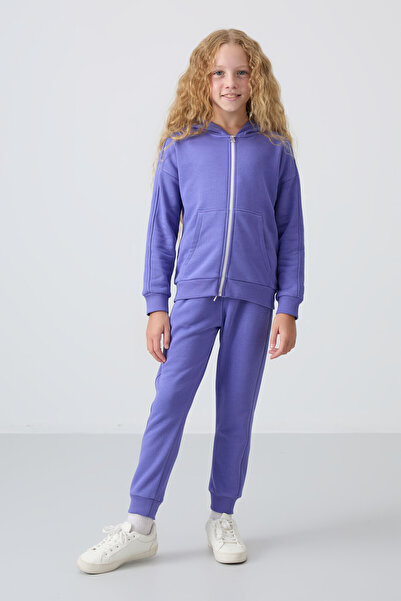 TOMMY LIFE Lilac Cotton Inside Hairy Soft Textured Standard Fit Embroidered G...