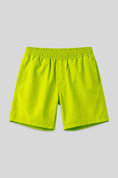 TOMMY LIFE Pantaloni scurți de baie pentru bărbați, galben neon, cu uscare ra...