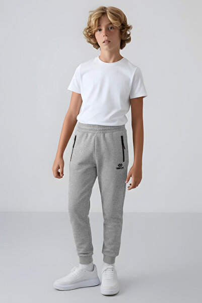 TOMMY LIFE Standart Fit Basic 2li Paket Siyah-Gri Melanj Erkek Çocuk Eşofman Alt - 64042