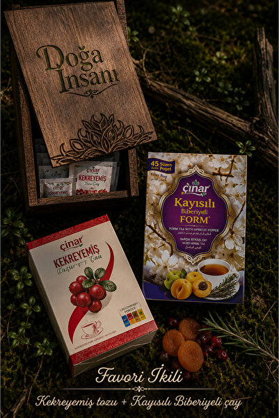 Doğa İnsanı Kekreyemiş Tozu + Kayısılı Biberiyeli Çay Seti 2'li Favori Set