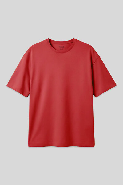 AIR JONES Fiesta 100% Cotton Thick Soft Textured Oversize Fit Basic Men's T-S...