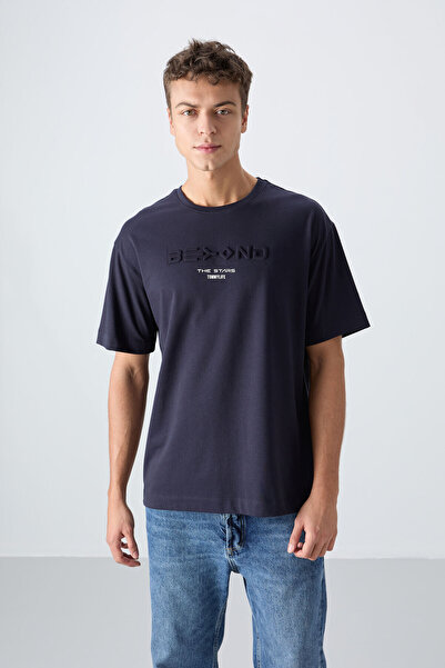 TOMMY LIFE Tamnoplavi Pamuk komada, debljine Mekane teksture Oversize kroj, o...