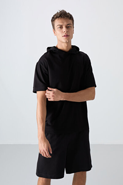TOMMY LIFE Tricou de bază pentru bărbați, bumbac, gros, moale, texturat supra...