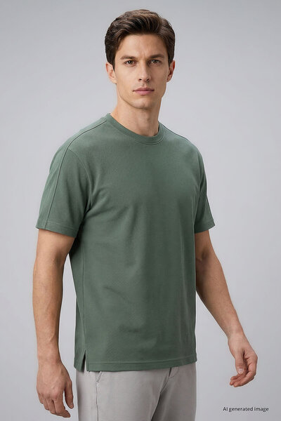 TOMMY LIFE Tricou pentru bărbați, verde deschis, cu formă confortabilă, elast...