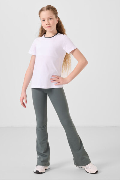 TOMMY LIFE White-Khaki Cotton O Collar Standard Fit Basic Spanish Trotters Fe...