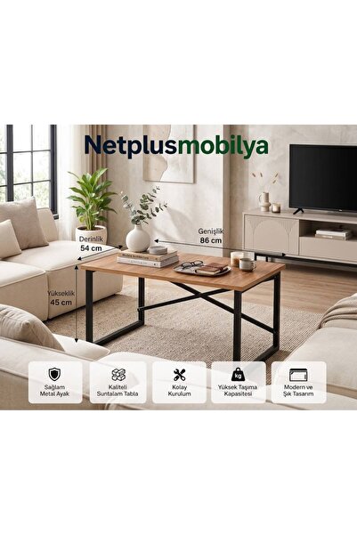 NETPLUSMOBİLYA Orta Sehpa Yan Sehpa Dekoratif Sehpa Metal Sehpa