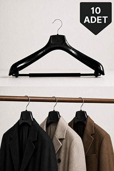 Generic Brand Black Coat Hanger Suit Hanger 10 Pieces