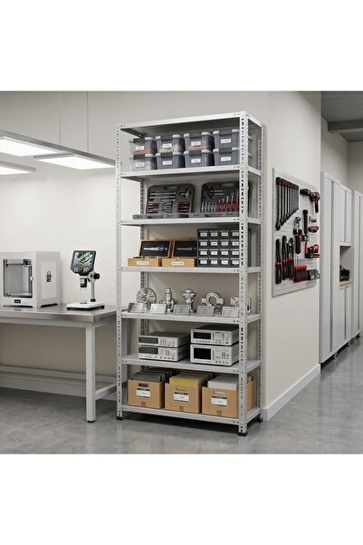 RafBurada 7 Katlı Galvaniz Çelik Raf - Depo, Arşiv, Kiler, Dosya, Market Rafı...