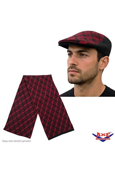 AXE SPORTSWEAR Set de 2 eșarfe și căciuli cu model din lână de iarnă pentru b...