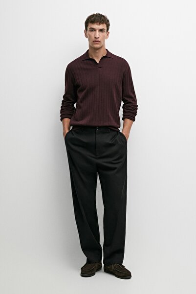 Massimo Dutti %100 Pamuklu Polo Yaka Triko Kazak