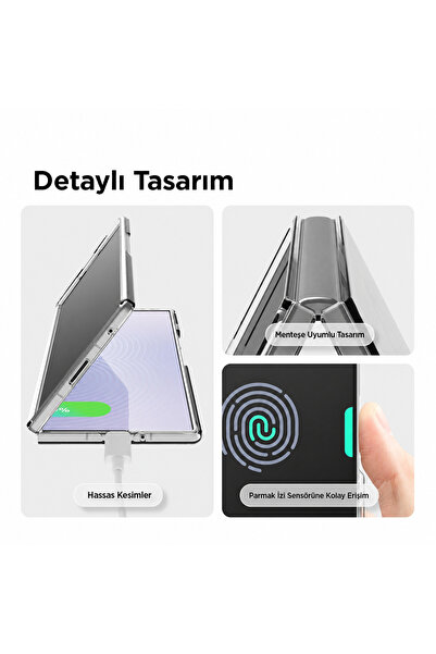 bbtech Samsung Galaxy Z Fold 8 ile Uyumlu Sert PC Sararmaz Şeffaf İnce Kristal Netlikte Koruyucu Kılıf