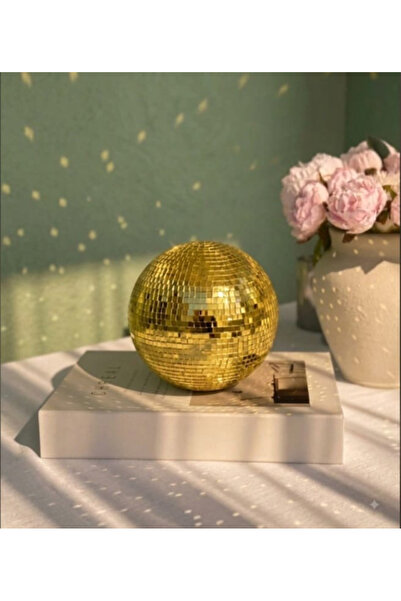 ÇİLEKHOMEAVM Disko Topu 12 Cm - El Yapımı Yüksek Kalite - Ev Dekorasyon GOLD ...