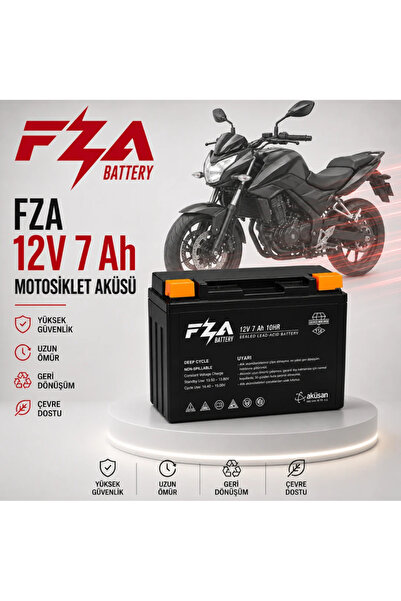 FZA 12 V 7 Ah Yatık Motor Aküsü ( Ytx7a-bs )