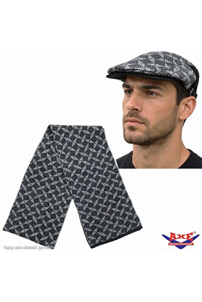 AXE SPORTSWEAR Set de 2 eșarfe și căciuli cu model din lână de iarnă pentru b...