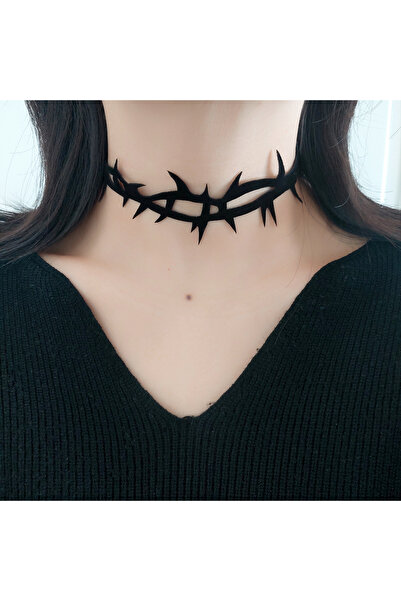 Choice 90cm Steel color Dark Tie Goth Style Personality Fashion Suede Black T...