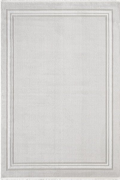 Cotto Home Cotto Motto TT006W Krem Halı Klasik Çerçeveli Desen Pamuk Taban Yı...