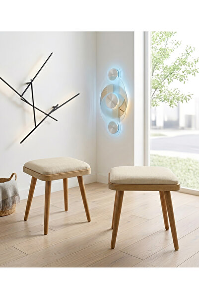 Uvi Collection VİNA MİNİ 2'li TABURE KARİNA MEŞE KREM