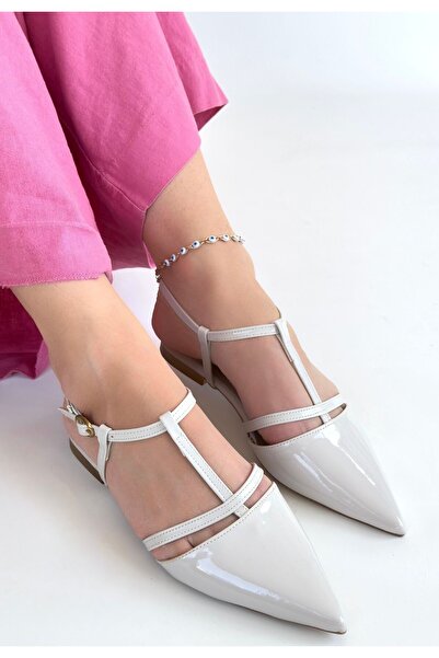 pabucmarketi Ten Patent Leather Women's Low Heel Shoes