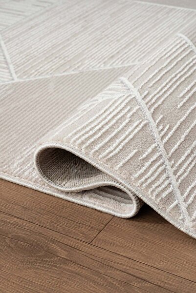 Cotto Home Armada AD003G Gri Halı Modern Geometrik Detaylı Akrilik Tozu Az Sa...