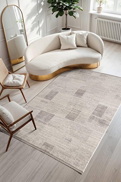 Cotto Home Armony Ar016g GRI Halı Modern Desenli Akrilik Pamuk Taban Tozu Az ...