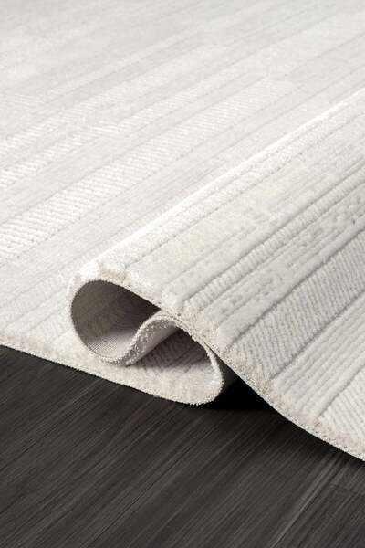 Cotto Home Feel FL005A Beyaz Halı Modern Desen Akrilik Tozu Az Pamuk Taban Sa...