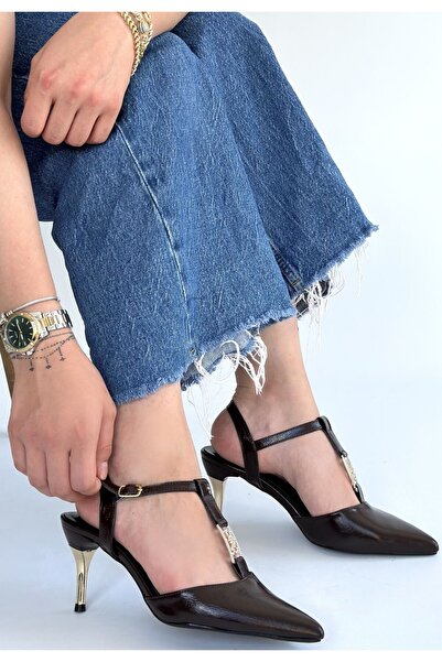 pabucmarketi Brown Women's Heeled Shoes