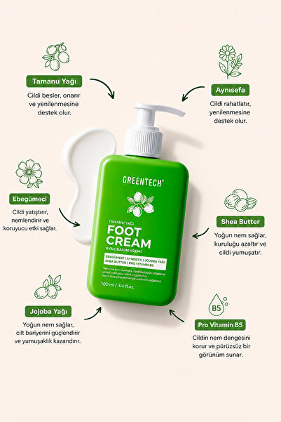 Greentech Topuk Çatlak ve Ayak Bakım Kremi 100 ml