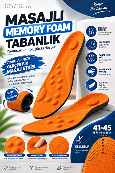 SANUS Memory Foam Ortopedik Tabanlık | Masaj Destek Noktalı | Ark Destekli | ...