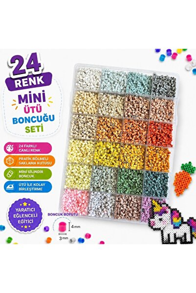 iğne izi 24 Colors Mini Ironing Beads Set Cylinder Beads Hama Beads 6, Fuse B...