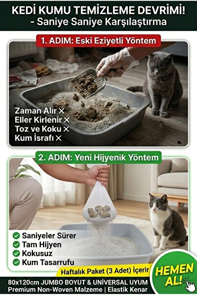 İnter Sunny 3 Adet Evcil Hayvan Kedi Kumu Filtresi, Elekli Filtre, Lastikli-K...
