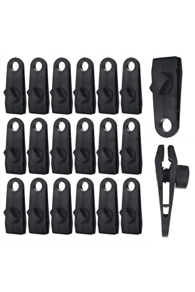 Choice 20Pcs Black 20PC Camping Tarp Clips Clamp Canvas Heavy Duty Lock Grip ...
