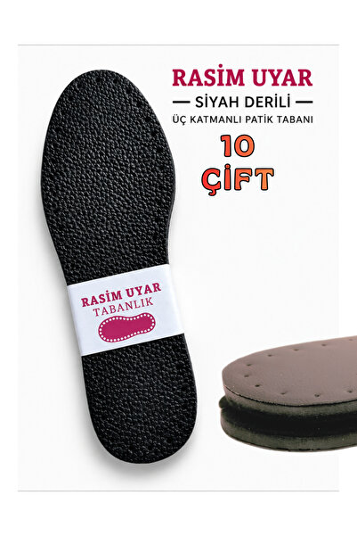 Genel Markalar Siyah Üç Katmanlı Komfort Patik Tabanı (10'LU PAKET) (SUNİ DER...
