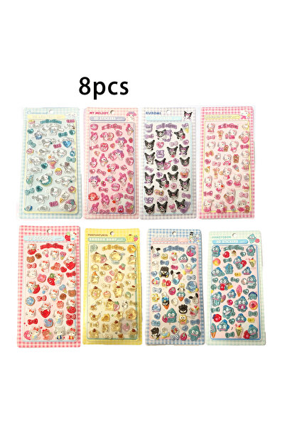 Choice9 8PCS Sanrio 3D Crystal Stickers – Suitable for Decorating Phone Cases...